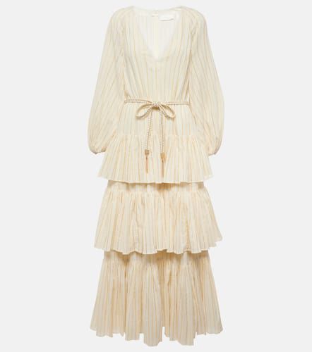 Waverly Tiered striped cotton-blend midi dress - Zimmermann - Modalova