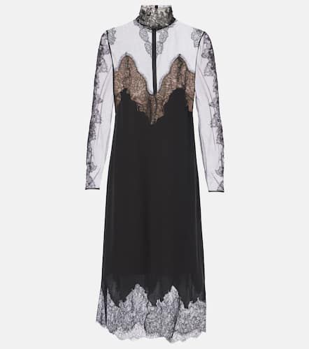 Vestido midi de georgette con encaje - Valentino - Modalova