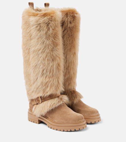 Stiefel aus Veloursleder mit Shearling - Gianvito Rossi - Modalova