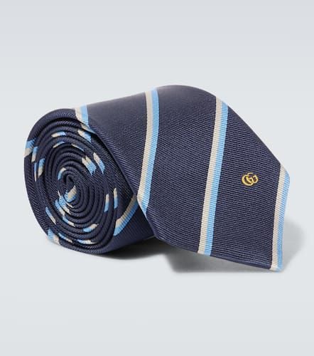 Corbata de seda en jacquard bordada - Gucci - Modalova