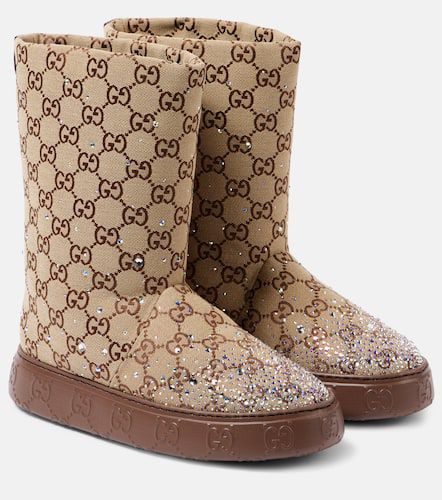 Botas de nieve de lona GG adornadas - Gucci - Modalova