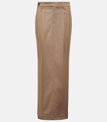 Pleated low-rise cotton-blend maxi skirt - Brunello Cucinelli - Modalova
