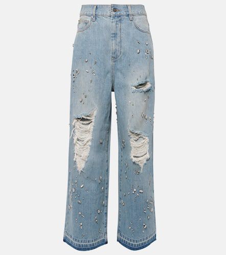 Rhinestone-embellished wide-leg jeans - Xu Zhi - Modalova