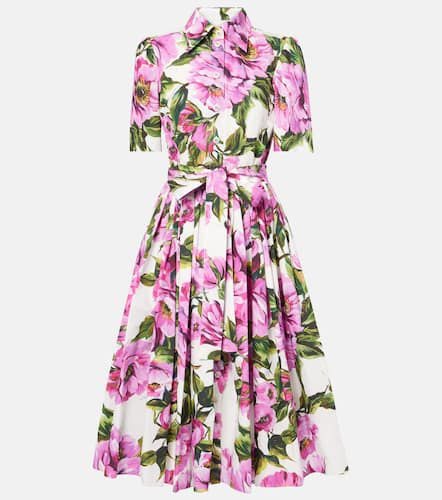 Floral cotton midi dress - Dolce&Gabbana - Modalova