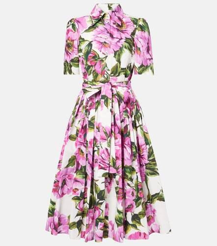 Vestido midi de algodón floral - Dolce&Gabbana - Modalova