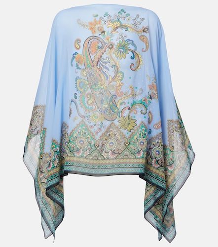 Etro Poncho de seda estampado - Etro - Modalova