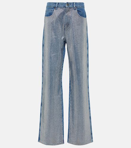 Jeans anchos con tiro alto adornados - Giuseppe di Morabito - Modalova
