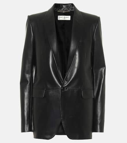 Single-breasted leather blazer - Saint Laurent - Modalova