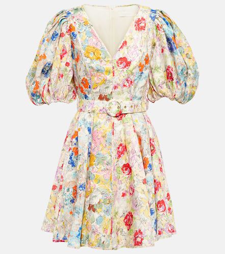 Vestido corto Clover de lino floral - Zimmermann - Modalova