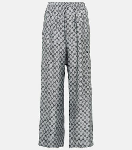 Gucci GG silk twill wide-leg pants - Gucci - Modalova
