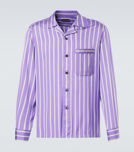 Camicia in jacquard di seta a righe - Tom Ford - Modalova