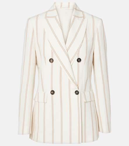 Striped linen and cotton blazer - Brunello Cucinelli - Modalova