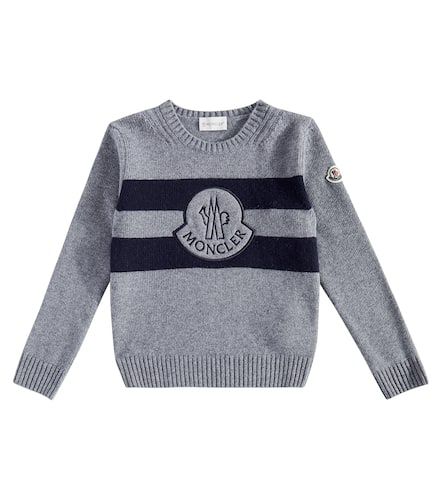 Logo striped virgin wool sweater - Moncler Enfant - Modalova