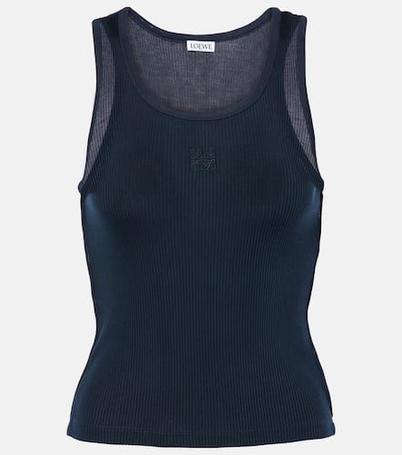 Anagram ribbed-knit silk jersey tank top - Loewe - Modalova