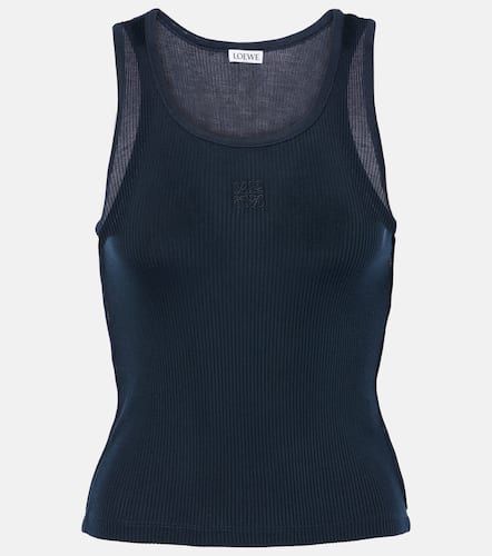 Anagram ribbed-knit silk jersey tank top - Loewe - Modalova