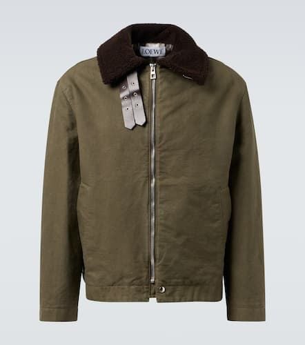 Shearling-trimmed cotton twill jacket - Loewe - Modalova