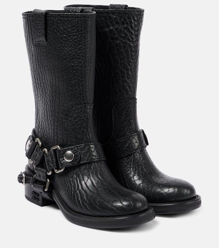 Miu Miu Bikerstiefel Moto aus Leder - Miu Miu - Modalova