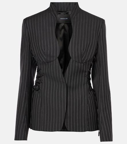 Mugler Blazer gessato in misto lana - Mugler - Modalova