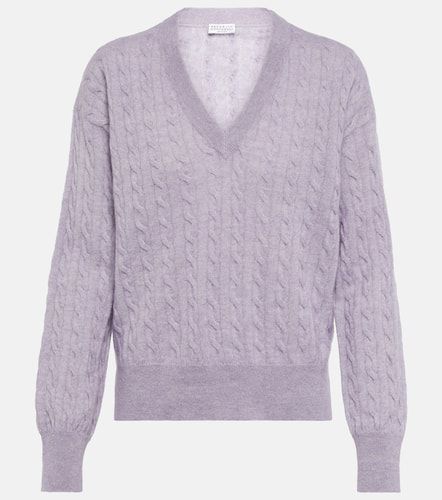 Cable-knit alpaca and cotton sweater - Brunello Cucinelli - Modalova