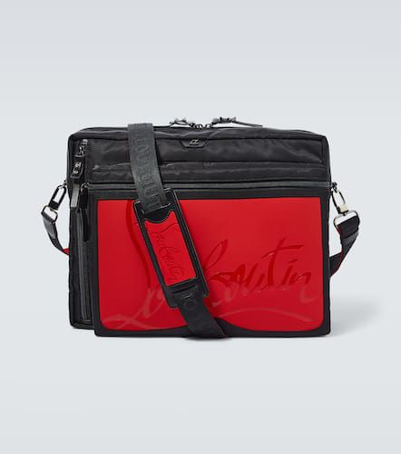Loubideal leather-trimmed messenger bag - Christian Louboutin - Modalova
