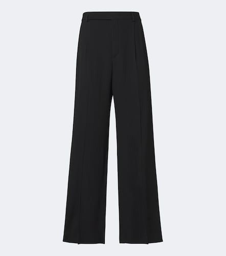 Pinstripe wool-blend wide-leg pants - Saint Laurent - Modalova
