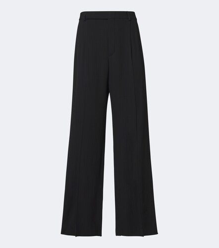 Pinstripe wool-blend wide-leg pants - Saint Laurent - Modalova