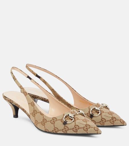 Slingback-Pumps Horsebit GG aus Canvas - Gucci - Modalova