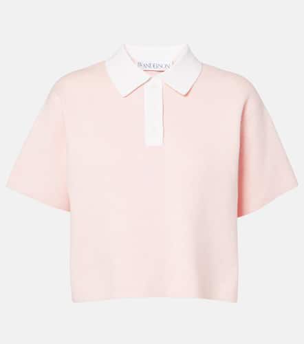 Cropped cotton and cashmere polo shirt - JW Anderson - Modalova