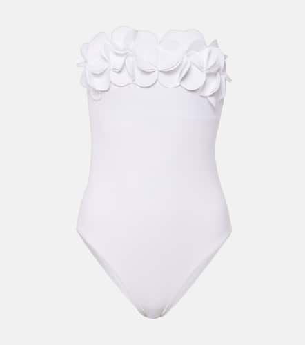 Tess floral-appliquÃ© strapless swimsuit - Karla Colletto - Modalova