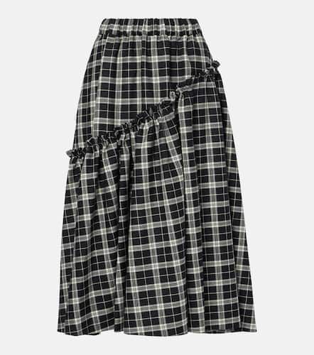 Checked wool gabardine midi skirt - Noir Kei Ninomiya - Modalova