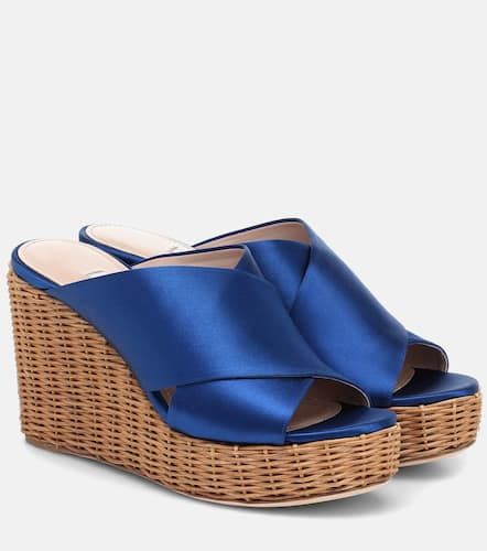 Miu Miu Satin wedge sandals - Miu Miu - Modalova