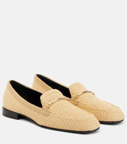 Raffia and leather loafers - Victoria Beckham - Modalova