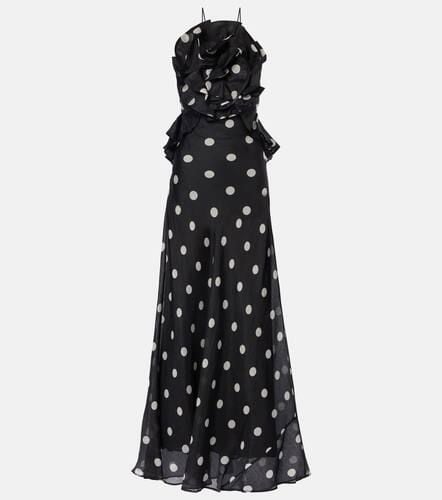 Crush polka-dot ruffled linen and silk gown - Zimmermann - Modalova