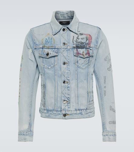 X Zig-Zag Bedruckte Jeansjacke - Amiri - Modalova