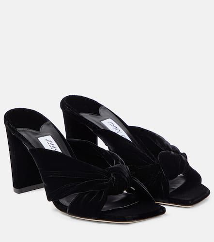 Jimmy Choo Avenue 85 velvet mules - Jimmy Choo - Modalova