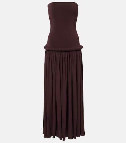 AlaÃ¯a Strapless gathered jersey maxi dress - Alaia - Modalova