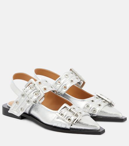 Ganni Metallic slingback flats - Ganni - Modalova