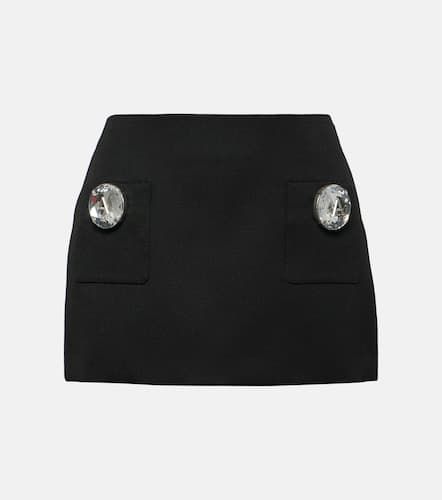 Jumbo crystal-embellished wool miniskirt - Area - Modalova