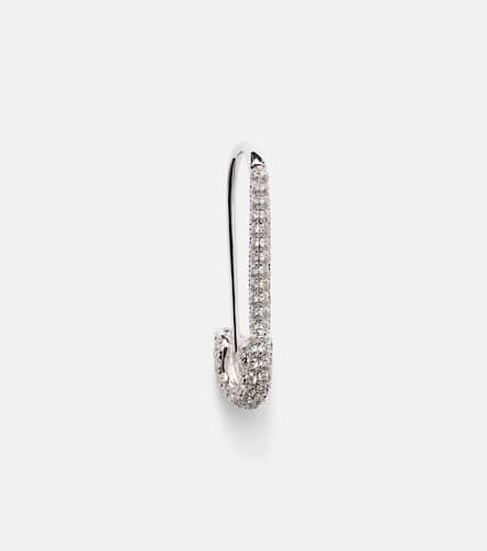 Kt white gold safety pin single earring with diamonds - Anita Ko - Modalova