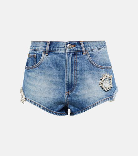 Area Shorts en denim adornados - Area - Modalova