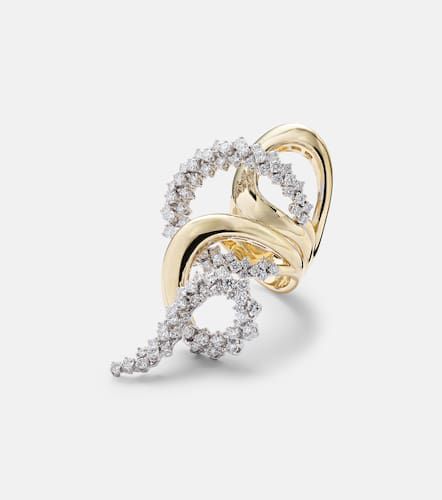 Golden Strada 18kt and white ring with diamonds - Yeprem - Modalova