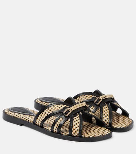 Prisma leather-trimmed raffia slides - Zimmermann - Modalova