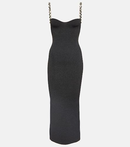 Globe Chain Wave ribbed-knit midi dress - Galvan - Modalova