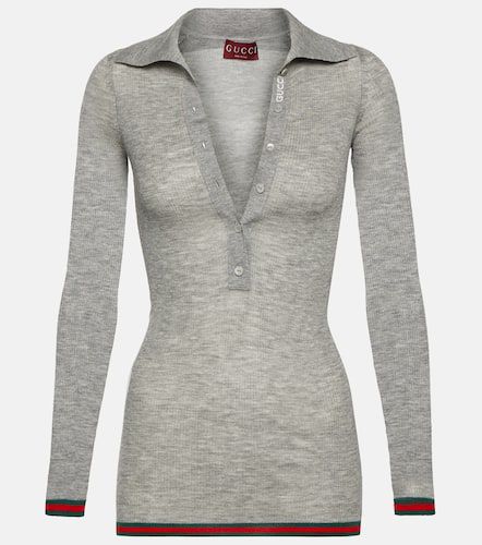 Ribbed-knit cashmere and silk top - Gucci - Modalova