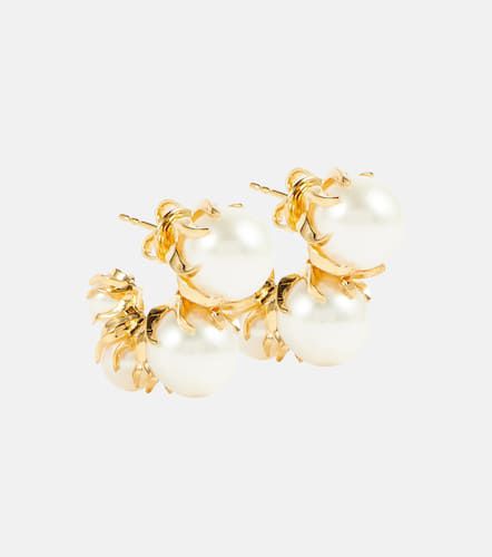 Pendientes Sphere chapados en oro de 18 ct con perlas - Bottega Veneta - Modalova