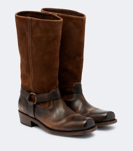 Botas biker de piel y ante - Golden Goose - Modalova