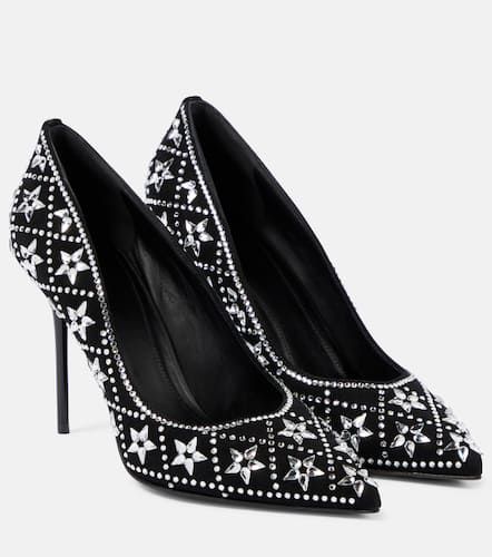 Ruby crystal-embellished suede pumps - Balmain - Modalova