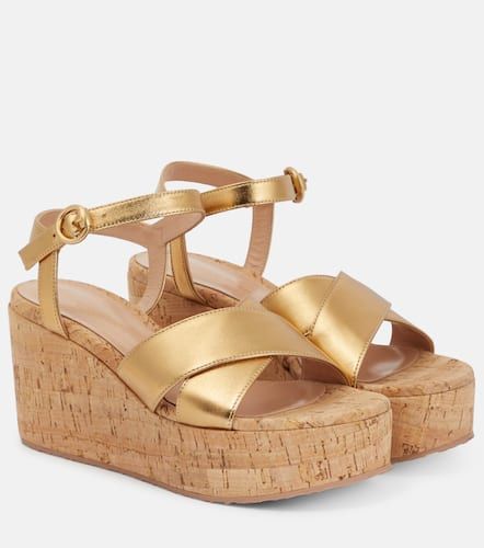 Wedge-Sandalen aus Metallic-Leder - Gianvito Rossi - Modalova