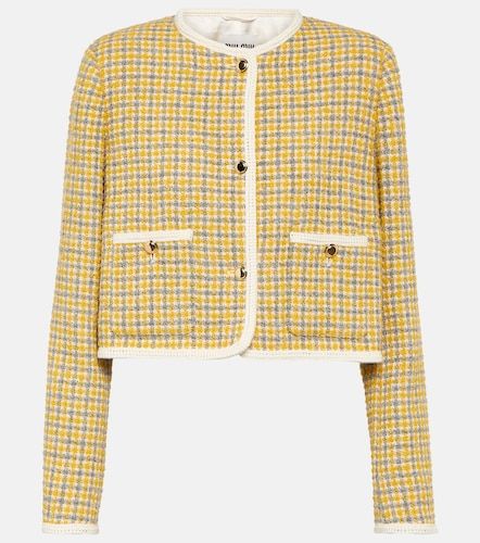 Single-breasted boucle jacket - Miu Miu - Modalova