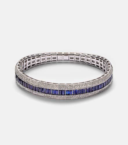 Diamond Pave Scales Stretch 18kt white gold bracelet with sapphires and diamonds - Shay Jewelry - Modalova